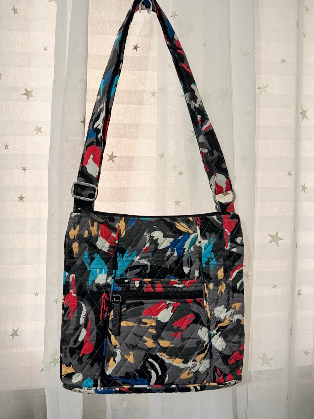 Vera Bradley Black Multi Quilted Crossbody Bag